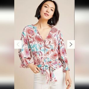 Anthropologie Tugboat Saraya floral blouse